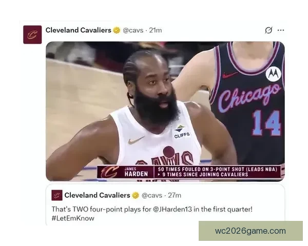 哈登领衔骑士冲击复仇之战吉迪率公牛寻求反弹再争连胜主动权